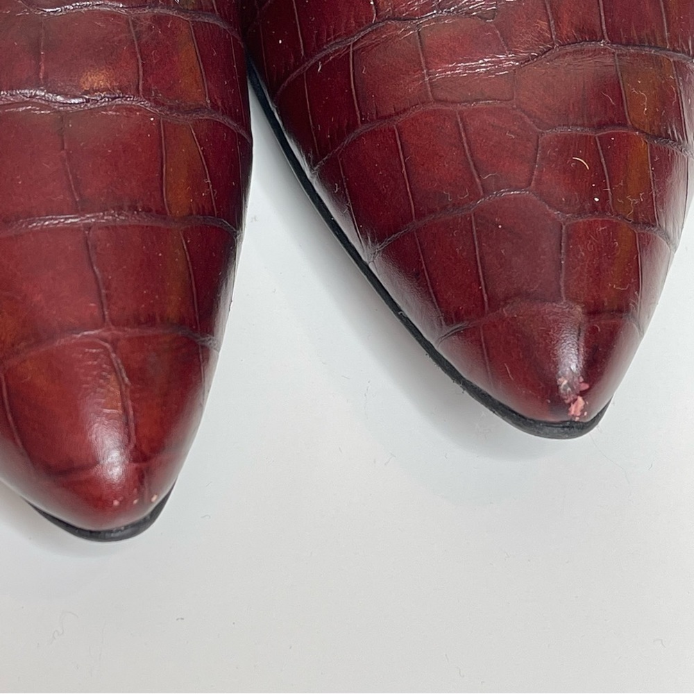Paul Green Belinda Flats Leather Croc Embossed Pointed Toe Paul green si… - Picture 7 of 10